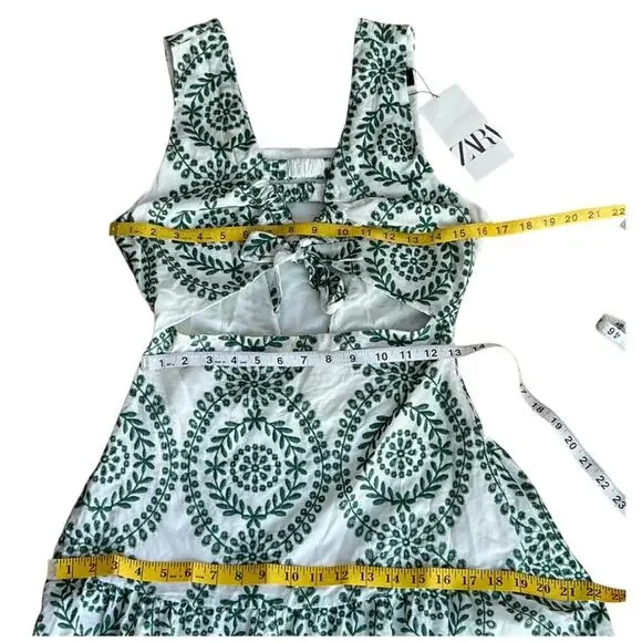 ZARA Dress Small Maxi Boho Embroidered Long Dress Cut out Resort Vacation Cruise - Picture 12 of 16